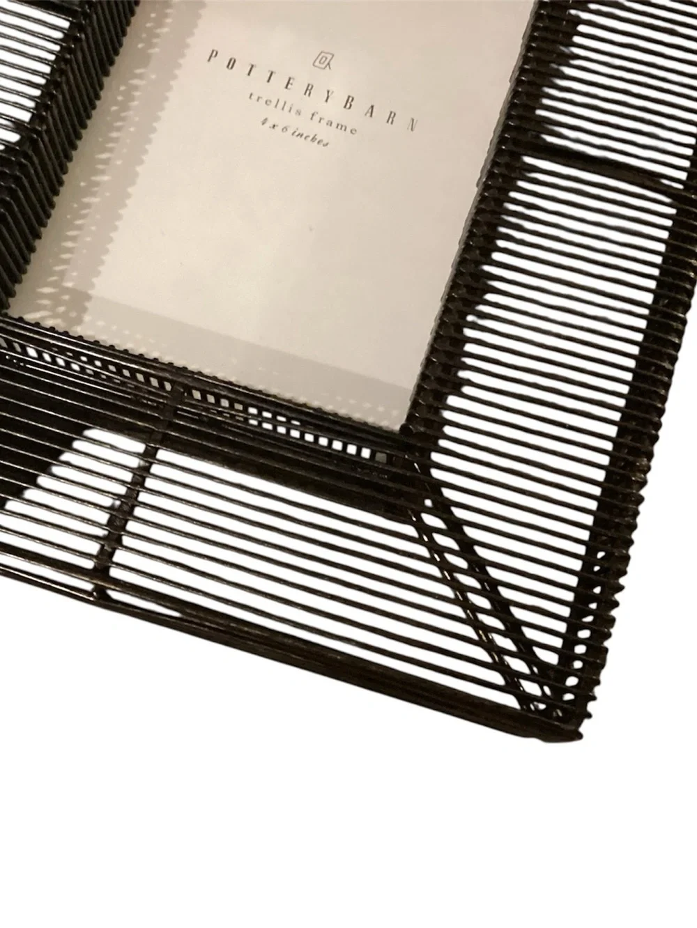 Pottery Barn Trellis Picture Frames Black 2pc Set New Wireframe Photo Frame Set